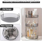 shuang qing Rotating Makeup Organizer for Vanity, High-Capacity Skincare Clear Make Up Storage Perfume Organizers Cosmetic Dr
