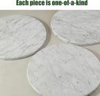 12" Marble Lazy Susan Turntable - 100% Natural Stone Round Serving Tray with Silent Spinning, Revolving Cake Stand & Cheese B