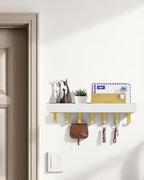 Key Holder Wall Mount Adhesive Magnetic - Hanging Key Hooks with Mail Organizer Tray for Wallet House - Keys Hanger Rack with