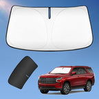 Sun Shade Sunshade for Chevrolet/Chevy Suburban 2021-2025 2026 Windshield Cover, 4-Layers Sun Shield 250T Silver Sun Visor Foldable Window Shade Blocks UV Rays Car Accessories