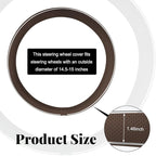 Yourkar Leather Steering Wheel Cover, Breathable Anti-Slip Car Steering Wheel Protector for Max Diameter 15 Inch, Universal A
