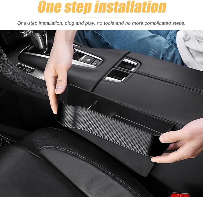 2 Packs Car Seat Gap Filler Organizer, Multifunctional Seat Gap Storage Box with Cup Holder, Console Side Extra Pouchs with USB Car Charger, Auto Accessories for Cellphone Wallet Key
