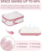ECOHUB 6 Set Compression Packing Cubes, Gifts for Women Mom, Lightweight Vacation Travel Essentials Accessories for Suitcase 