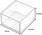 Clear Drawer, Arclic Box, Makeup Organizer Container, 6,5" Storage Drawer for Bathroom Dresser Vainty, Tissue Dryer Sheet Hol
