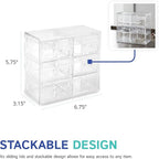 Huang Acrylic Stackable Upright 6-Drawer Jewelry Organizer Crystal Clear Acrylic | Makeup Jewelry Accessories Cosmetic Counte