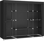 MOGELAFOO 64.5" Closet Wardrobe, Portable Closet for Bedroom, Freestanding Clothes Rack with Non-Woven Fabric Cover, 5 Hangin