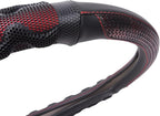 Flying Banner car Steering Wheel Cover Faux Leather Massage Universal fit 3D Honeycomb Hole Anti-Slip Sporty 15 Inches (Red w