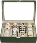 Bracelets Organizer Rods Bangles Display Holder, Clear See through Lid Leather Velvet Jewelry Storage Box Case for Women, 4 R