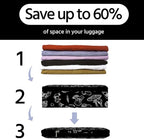 6 Pcs Compression Packing Cubes Waterproof Suitcase Travel Bag Luggage Backpack Organizer Travel Cubes for Packing-Black Mush