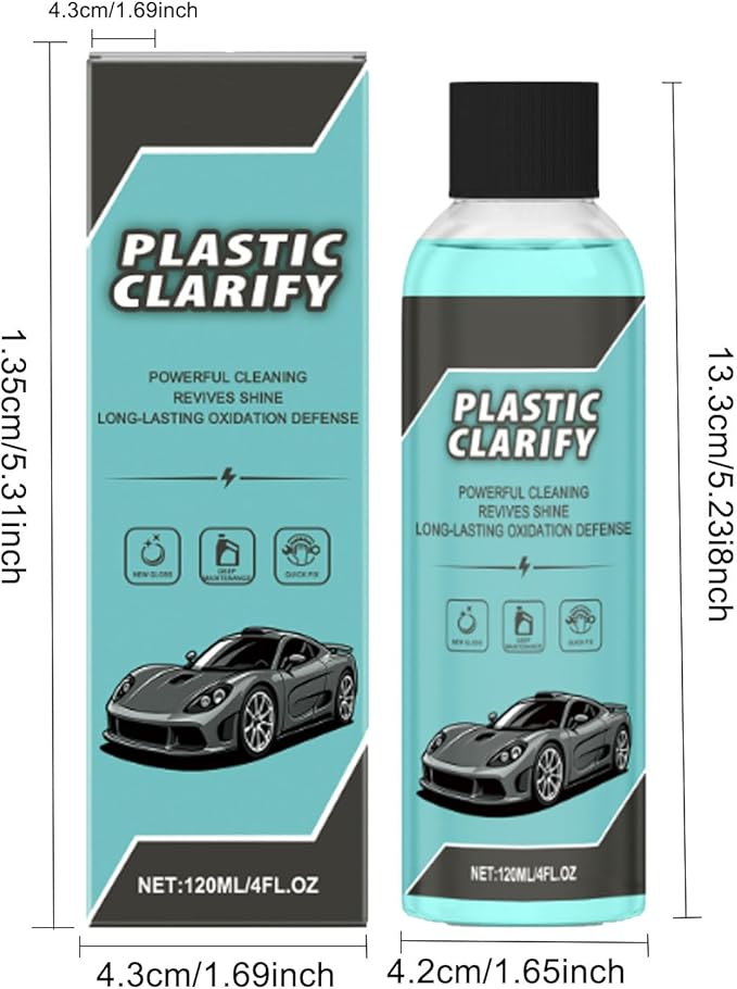 2PCS Plastic Clarify For Cars, Waterless Spray Wax, Plastic Clarify, All-In-One Detailer For Car Interiors & Exteriors, Plast