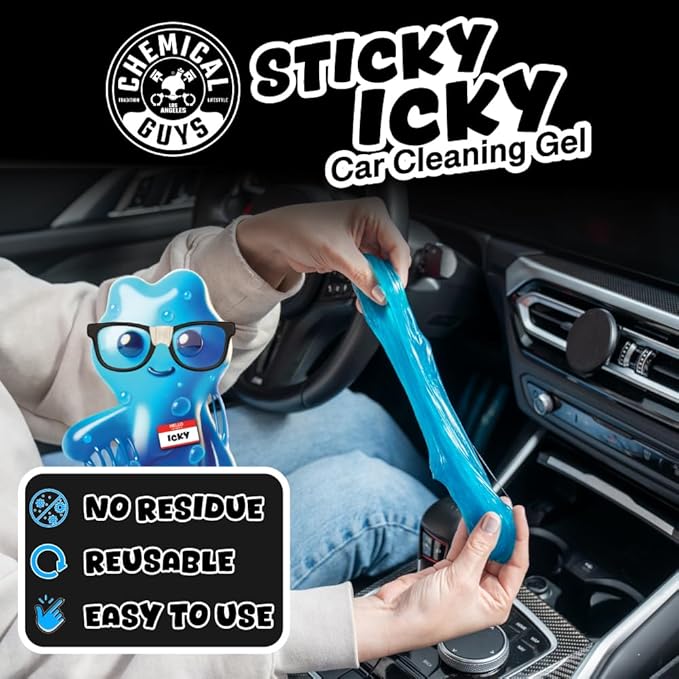 Chemical Guys Sticky Icky Car Cleaning Gel, Green Apple & Sweet Strawberry Scent - Detailing Kit, Car Dust Crevice Cleaner, S