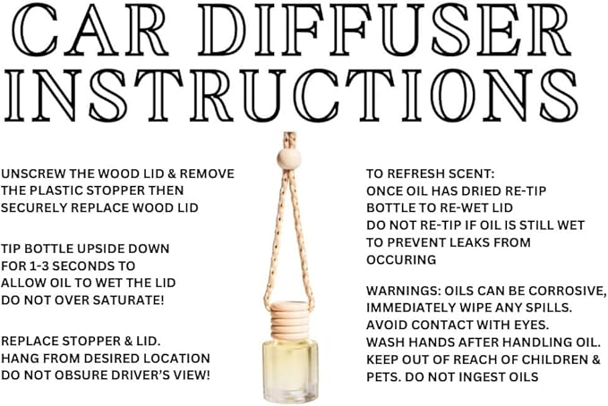 Nag Champa Car Air Freshener – Hanging Essential Oil Diffuser for Car, Closet, or Sacred Space – Long-Lasting Natural Aroma, 
