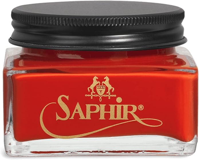 Saphir Medaille d'Or Pommadier Cream 75ml – Natural Cream Leather Shoe Polish, Leather Conditioner for Boots, Handbags