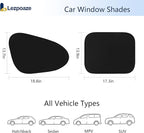 4-Pack Car Window Shades, Static Cling Foldable Sun Shades, 99% UV & Glare Blocker. Semi-Coverage Design for Unobstructed View, Universal Fit for Most Cars, SUVs, Minivans — Perfect for Road Trips.