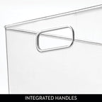 iDesign Storage Bins with Handles - Organize Kitchen, Bathroom, or Home Office - Set of 8 - Clear