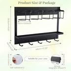 CINPIUK Water Bottle Organizer Holder, Magnetic Cup Rack Storage for Stanley & Large Tumbler, Space Saving Wall Mount Bottle 