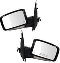 TRQ Driver and Passenger Side Mirror Assembly Set Power Heated Memory Power Folding Turn Signal Puddle Light Smooth Black Pai