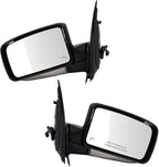 TRQ Driver and Passenger Side Mirror Assembly Set Power Heated Memory Power Folding Turn Signal Puddle Light Smooth Black Pai