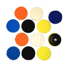 12Pcs 3inch Foam Buffing Polishing Pads Kit, with Coral Fleece Pad, Backing Plate, M10 Drill Adapter, Car Buffing Kit for Car Polishing, Waxing, Sealing Glaze (12Pcs-3inch)