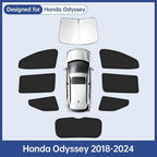 Car Window Shades for Honda Odyssey 2018-2024, 10PCS Full Set Window Sun Shade for Side Rear Windshield, Foldable Privacy Window Cover Accessories for Car with UV Protection When Camping Travel