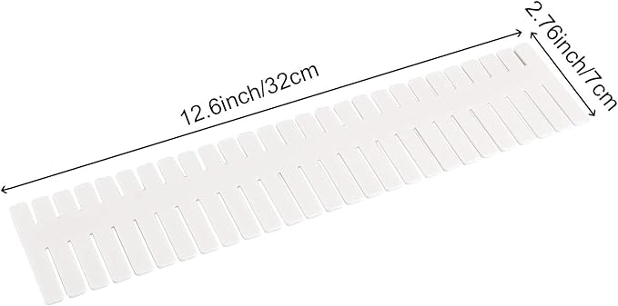 ZOENHOU 60 PCS 12.6 x 2.76 Inch White Drawer Dividers, Adjustable Premium Plastic Drawer Divider Organizers for Makeup Drawer