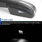 Spec-D Tuning Black Power Fold Heated + LED Signal + Blind Spot Monitor Left Driver Side Mirror Compatible with 2019-2024 Ram 1500, Left + Right Pair