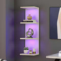 4-Tier Wall Shelf Unit with RGB Lights, Floating Lack Shelf for Home Decor, Wall Mounted Vertical Display Shelf for Bedroom L