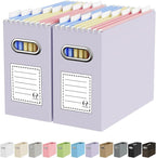Oterri File Organizer Box, Portable Collapsible Cardboard File Folder Organizer with Handle for Letter Size Hanging Files, Do