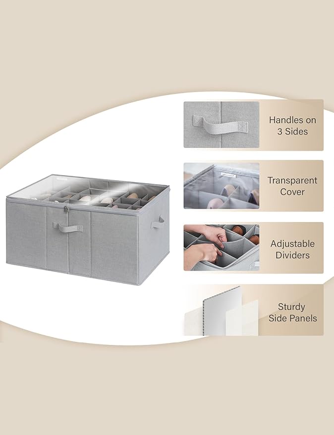 StorageWorks Underbed Storage Bins with Shoe Organizer for Closet