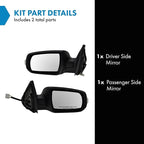 TRQ 2 Piece Driver and Passenger Side Mirror Assembly Set Electric Adjustment Heated No Memory Textured Compatible with 2011-