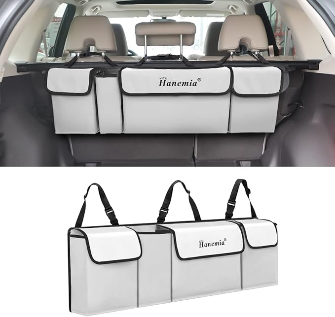 Car Trunk Organizer and Storage, Backseat Hanging Organizer for SUV, Truck, MPV, Waterproof, Collapsible Cargo Storage Bag