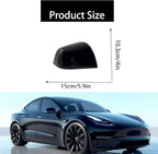 Compatible with Tesla Model Y Side Mirror Cover Replacement 2021 2022 2023 2024, Right Passenger Side Rearview Mirror Cover Cap for Model Y Accessories(Black)