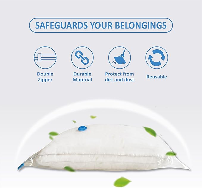 Vacuum Storage Bags with Electric Pump, Space Saver Vacuum Seal Bags with Pump, Sealer Compression for Clothes, Comforters, B