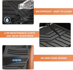 KUST Floor Mats for 2014-2021 Toyota Tundra Double Cab/Crew Max Cab, All Weather TPE Rubber Floor Liners for Tundra Accessories Front Rear 2 Row High Side
