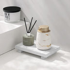 zoocatia Small Wood Tray Pedestal Stand Farmhouse Bathroom Decor Decorative Wooden Riser Kitchen Soap Dish Holder for Vanity,