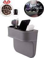 Car Seat Organizer Cup Drink Holders,Multifunctional Gap Filler Storage Box,Insert Organization Helps Reduce Distracted Driving&Holds phone Mount Mug Bottle Cellphones Coasters Wallet Cards (XBD-Gray)