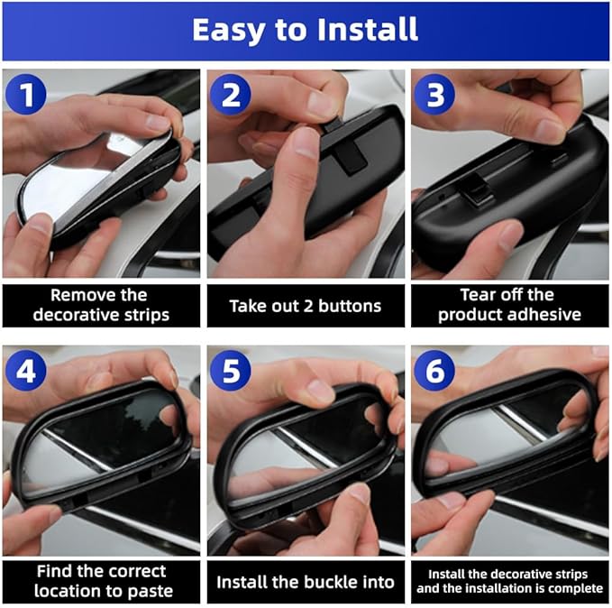Blind Spot Mirror 2 Pack Car Side Mirror Blindspot Adjustable Car Auxiliary Wide Angle Side Rearview Mirror for Car SUV Truck RV