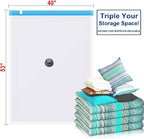 6 Pack Combo Extra Large and Jumbo Double Seal Waterproof Vacuum Storage Bags x3 (52"x39"in) and x3 (52"x47"in) Bags - Airtig