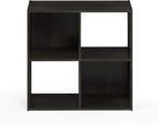 Furinno Pelli Cubic Storage Cabinet, 2x2, Espresso