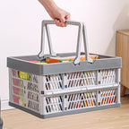 Domiella 2-Pack Foldable Storage Baskets, Collapsible PP Crates with Handles - 20L Capacity, Strong and Portable for Home Org