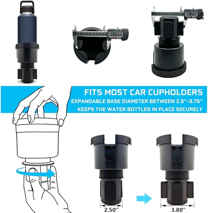 LycoGear Adjustable Car Drink Cup Holder Organizer Expander Mount w/Universal Ham CB Radio Microphone Mic Hanger Holder for T
