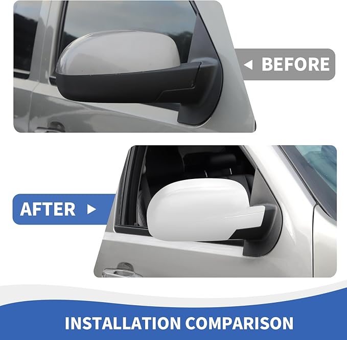 RAZPOY Rearview Mirror Cover Side Mirror Shell Trim Compatible with Chevy Silverado & Suburban & Tahoe & GMC-Yukon & GMC-Sierra & Cadillac Escalade 2007-2013, White