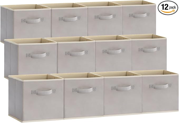 Lifewit Storage Cubes, Foldable Decorative Fabric Storage Baskets for Organizing Home Organizers with Handles for Shelves, Cl