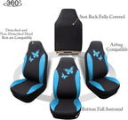 Flying Banner Butterfly car seat Covers ful Set Fashion Universal Lady Woman Female Rear Bench Split Colorized (2 Fronts, Min