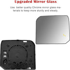Blind Spot Detection Passenger Side Mirror Replacement for Toyota Tundra 2022-2023, Right Upper Exterior Side Rearview Mirrors Glass, with Backing Plate, Power Heated