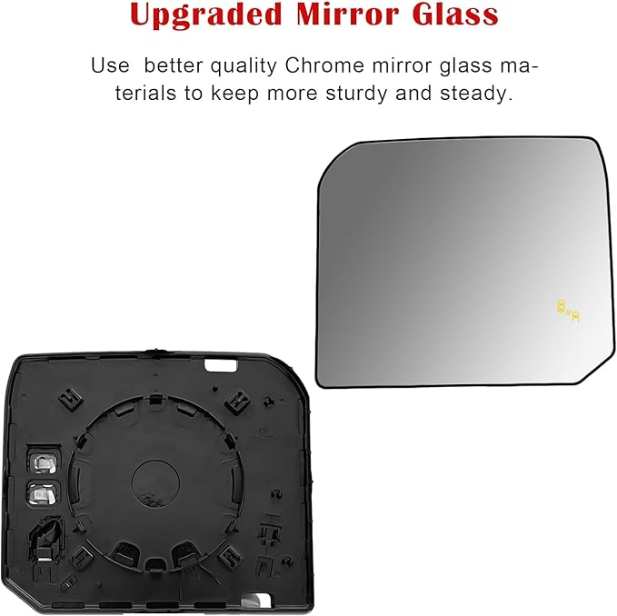 Blind Spot Detection Passenger Side Mirror Replacement for Toyota Tundra 2022-2023, Right Upper Exterior Side Rearview Mirrors Glass, with Backing Plate, Power Heated