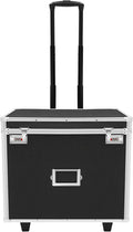 Locking File Box Aluminum Alloy Portable Storage Case with Telescopic Handle Mobile File Organizer with Combination Lock Roll