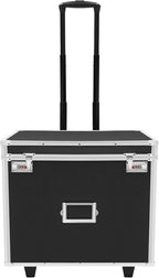 Locking File Box Aluminum Alloy Portable Storage Case with Telescopic Handle Mobile File Organizer with Combination Lock Roll