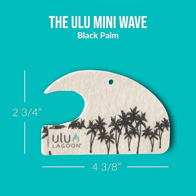 ulu Lagoon Hanging Car Air Freshener | Tropical Beach Coconut Surf Wax Scent Mini Wave | Long Lasting Car Freshener, Closet a