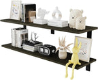 Floating Shelf Board for Wall 5/8" – No Brackets – 36" L x 10" W x 0.6" T Ash Melamine Wood Floating Shelves for Bathroom, Ki
